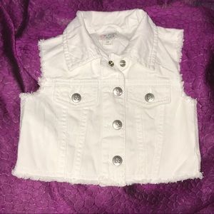 EUC 1989 PLACE Girls White Denim Vest